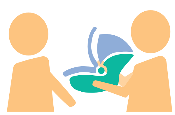 Babyschale Übergabe Grafik Babyschale Übergabe Grafik
